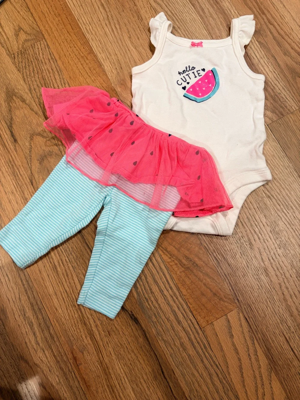Carter’s baby girl watermelon onesie outfit with tutu pants